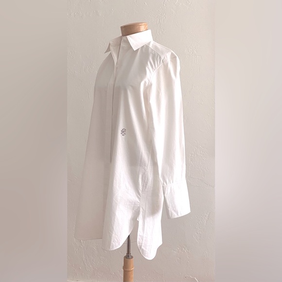 NWT CHLOE MILK WHITE COTTON BUTTON DOWN SHIRT DRESS SIZE 36 - Picture 2 of 16
